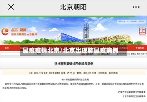 鼠疫疫情北京/北京出现肺鼠疫病例