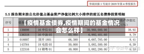 【疫情基金债券,疫情期间的基金情况会怎么样】-第2张图片