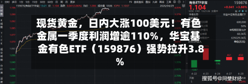 现货黄金	，日内大涨100美元！有色金属一季度利润增逾110%，华宝基金有色ETF（159876）强势拉升3.8%-第2张图片