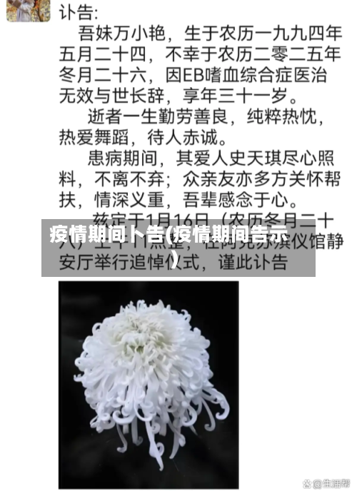 疫情期间卜告(疫情期间告示)